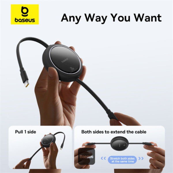 Baseus Cable retractil USB C - USB C 1 mt