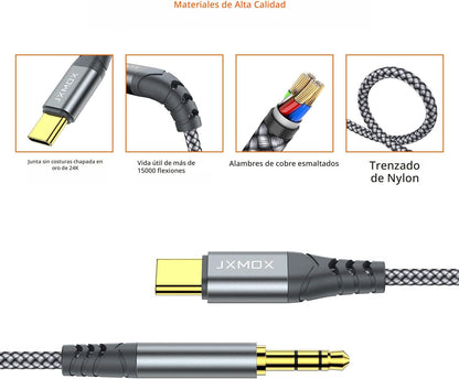 JXMOX Cable UCB C - Auxiliar 3.5mm