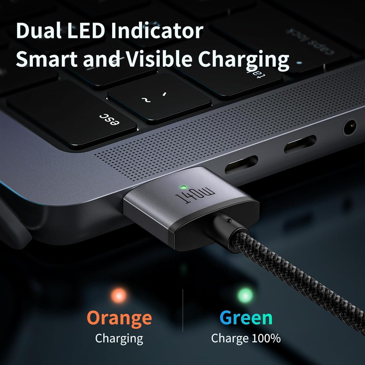 Mcdodo Cable - Magsafe 3 de 140W con LED 2m