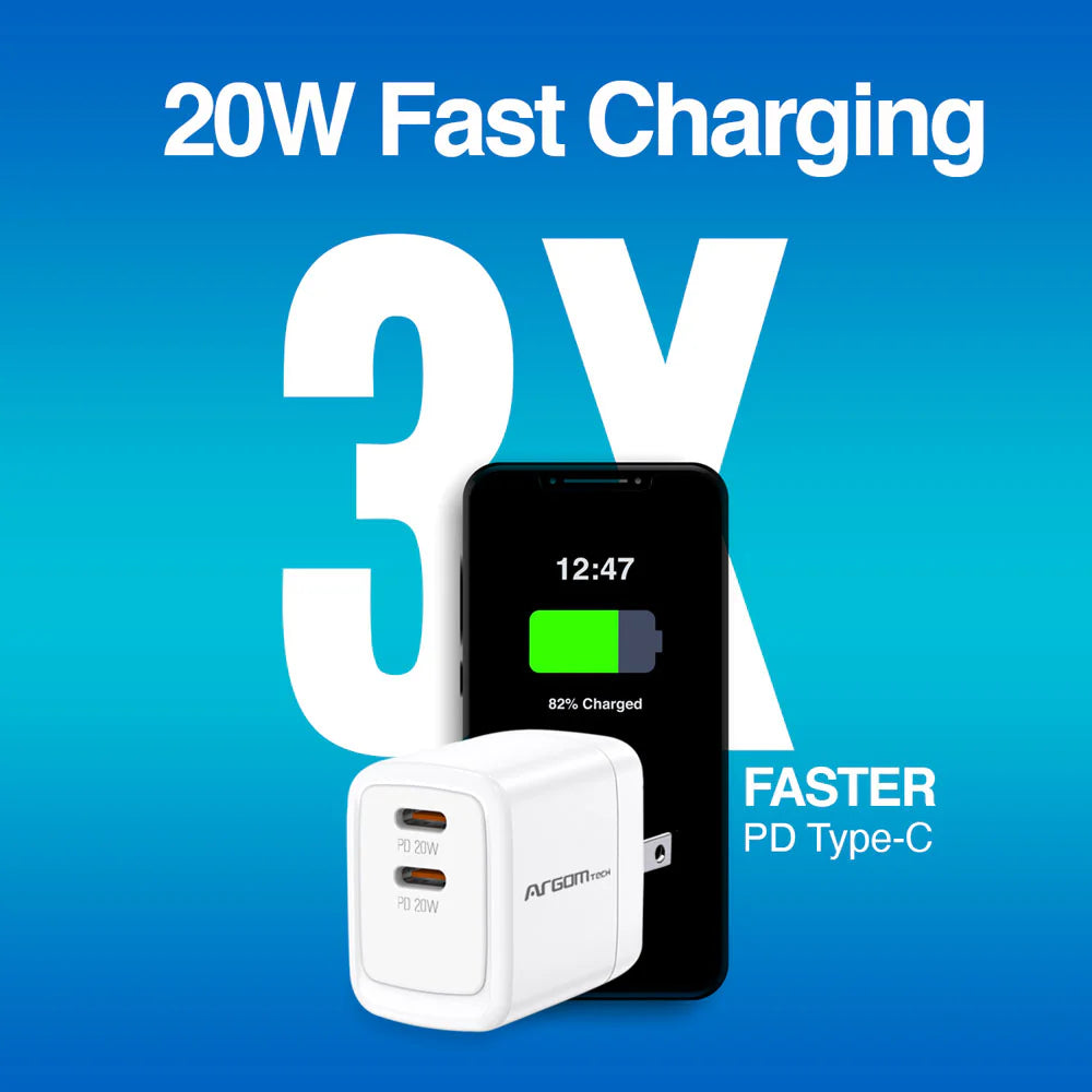 Argom 40W PD 2 Type-C Fast Wall Charger