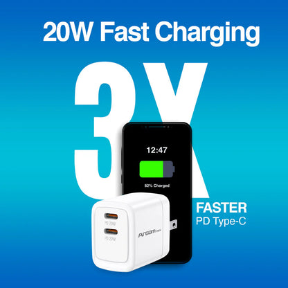 Argom 40W PD 2 Type-C Fast Wall Charger