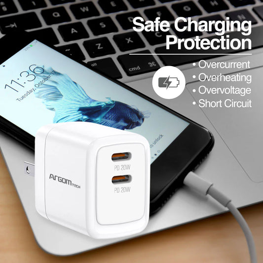 Argom 40W PD 2 Type-C Fast Wall Charger