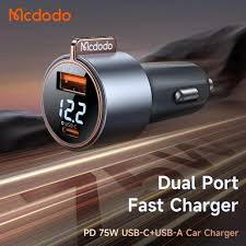 Mcdodo Cargador de carro 75W USB + USB-C